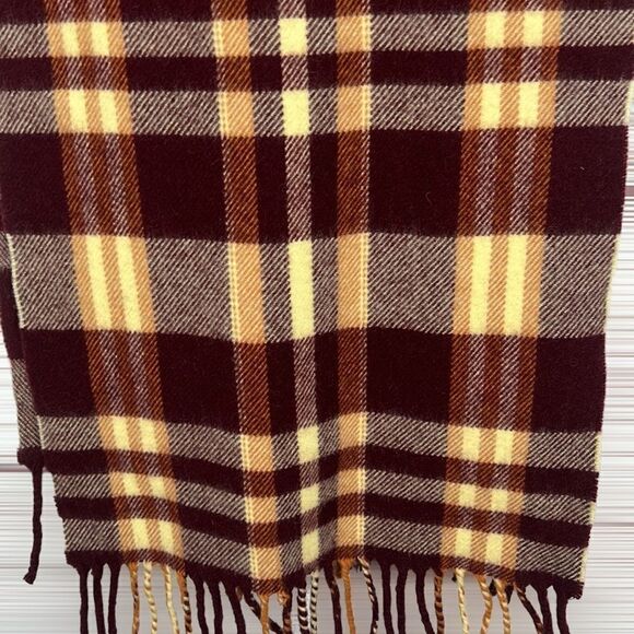 Vintage 100% Pure New Wool England Tartan Plaid Scarf 57x11,5 inches. - Picture 6 of 7